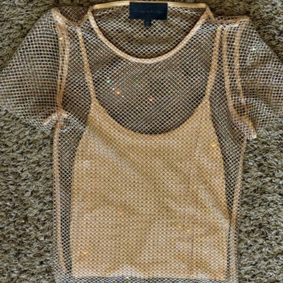 Sunday In Brooklyn Mesh Rhinestone Top - Picture 4 of 12